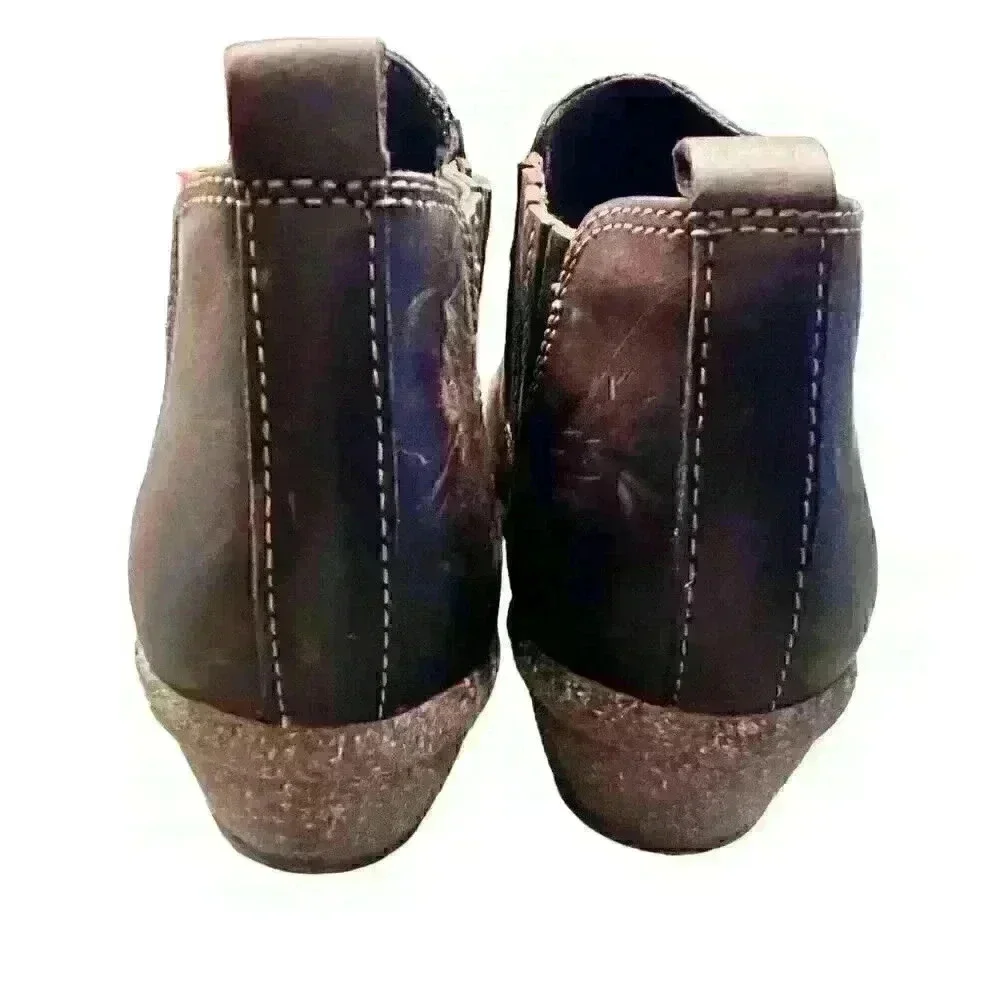 Clarks Artisan Sz.‎ 7.5 Wilrose Jade Brown Nubuck Ankle Bootie Work Casual Wear